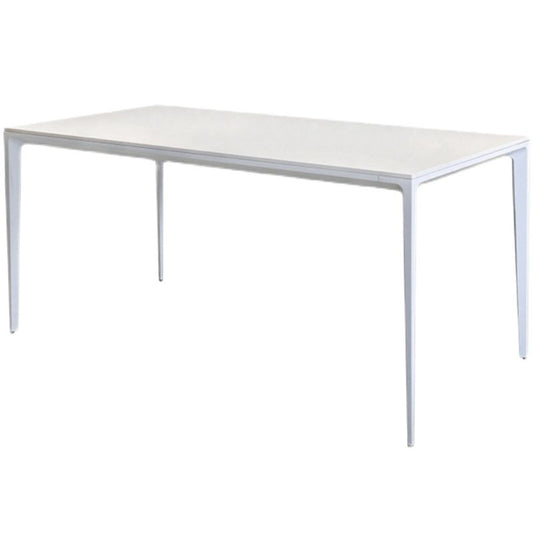 Contemporary Style Home Sintered Stone Dining Table Rectangle Shape Table with Metallic Base