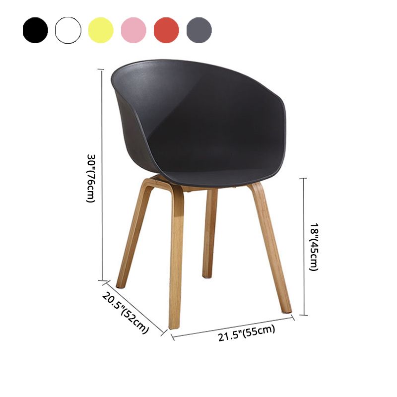 Scandinavian Plastic Dining Arm Chair Matte Finish Solid Back Dining Chair (Set of 4) Clearhalo ' kitchen&dining_furn' 'Dining Chairs' 'Dining Tables & Seating' 'dining_chair' 'Furniture' 'furniture_dining_chair' 'Kitchen & Dining Furniture' 'kitchen' 1200x1200_72553bee-36fd-4ec8-a045-2472615b1f96