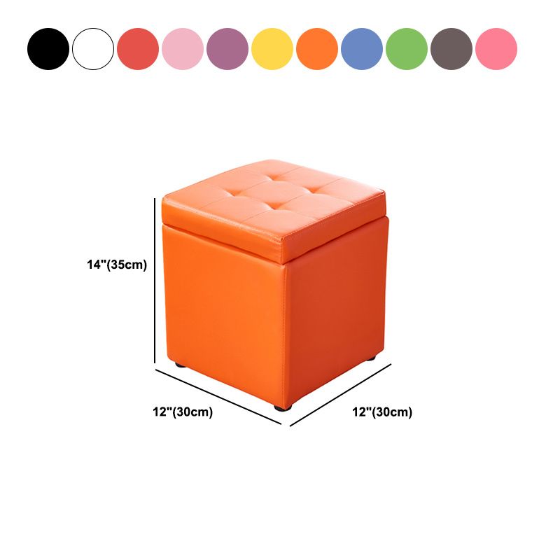 Modern Pouf Ottoman PU Leather Upholstered Tufted Solid Color Square Ottoman with Storage Clearhalo 'furn' 'furn_ottomans_poufs' 'Furniture' 'Living Room Furniture' 'Ottomans & Poufs' 'ottomans_poufs' 1200x1200_72558a5c-56ee-4ef8-9c5a-7dfea6997625