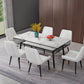 Metal and Slate Table Modern Minimalist Storage Rectangular Dining Table Clearhalo 'Dining Tables & Seating' 'Dining Tables' 'dining_table' 'furn' 'furn_dining_table' 'Furniture' 'Kitchen & Dining Furniture' 1200x1200_72565eb5-3036-4012-9516-6042c83b4a9a