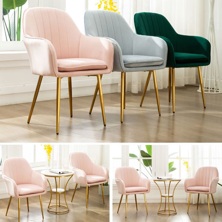 Glam Dining Room Chair 23'' Wide Solid Back Chair with 4 Metal Legs for Home Use Clearhalo ' kitchen&dining_furn' 'Dining Chairs' 'Dining Tables & Seating' 'dining_chair' 'furn' 'furn_dining_chair' 'Furniture' 'furniture_dining_chair' 'Kitchen & Dining Furniture' 'kitchen' 1200x1200_7256b1cc-22de-4e34-99e1-78e6d2553d0e