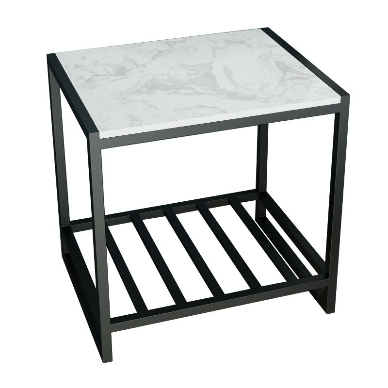 1 Shelf Industrial Nightstand Stone Open Storage Night Table 19.7" Tall Clearhalo 'Bedroom Furniture' 'furn' 'furn_night_stand' 'Furniture' 'night_stand' 'Nightstands' 1200x1200_725897fc-5666-45e8-a716-45d7cd54e11a