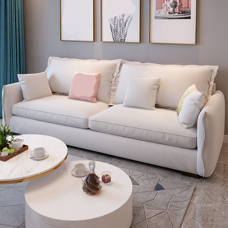 Modern Cushions Standard Sofa 35.43"High Square Arm Sofa, Beige Clearhalo 'furn' 'furn_sofas' 'Furniture' 'furniture_sofas' 'Living Room Furniture' 'Sofa' 'sofas' 1200x1200_7258d20d-7281-4e6f-a674-5072e62c033c