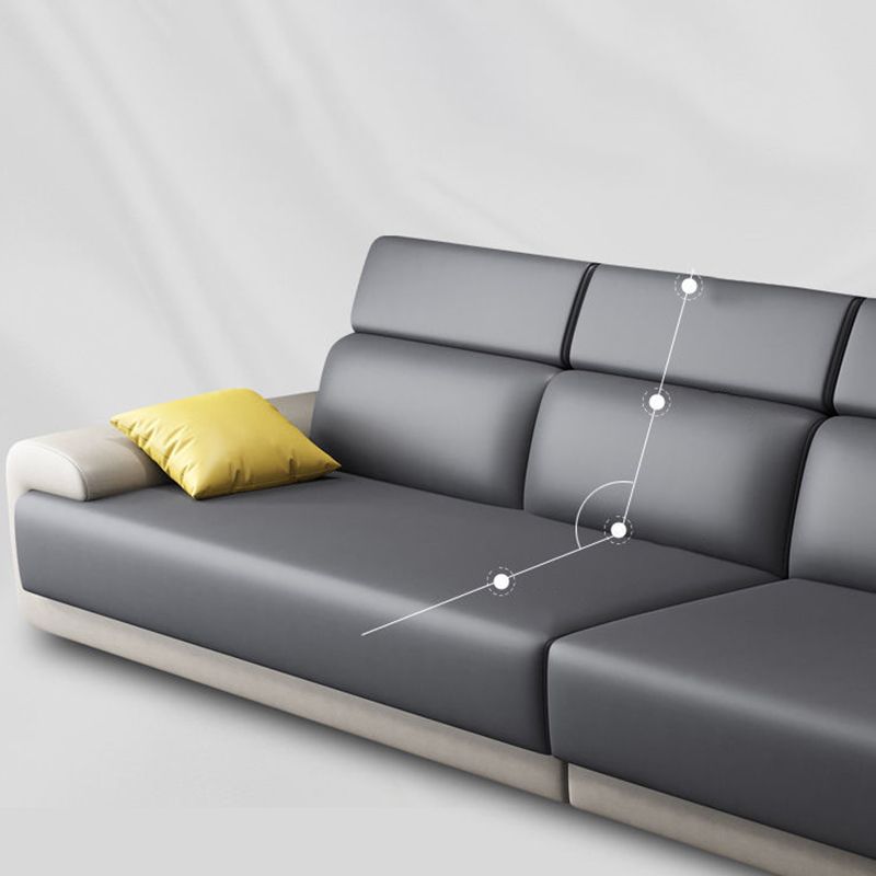 Modern Sectional with Adjustable Head Pillow and Pillow Top Arm Clearhalo 'furn' 'furn_sectionals' 'Furniture' 'Living Room Furniture' 'Sectionals' 1200x1200_72595bc8-c1dc-4521-b325-2c918cdccb66