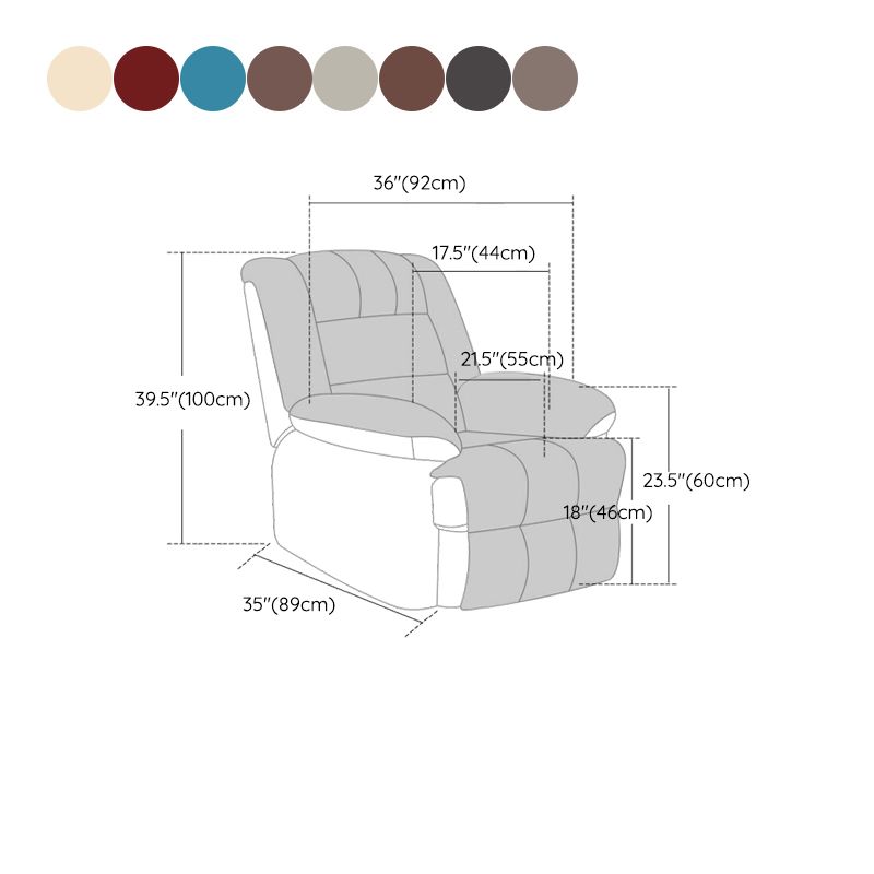 Faux Leather Swivel Base Recliner Chair Modern 36.2" W Recliners with Massage Clearhalo 'Chairs & Seating' 'furn' 'furn_recliners' 'Furniture' 'Living Room Furniture' 'Recliners' 1200x1200_725b5103-a3fb-4024-9579-dc8ff83b1035