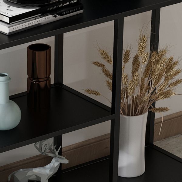 Console di rettangolo metallico contemporaneo Tabella 1 scaffale per pavimenti con console nera