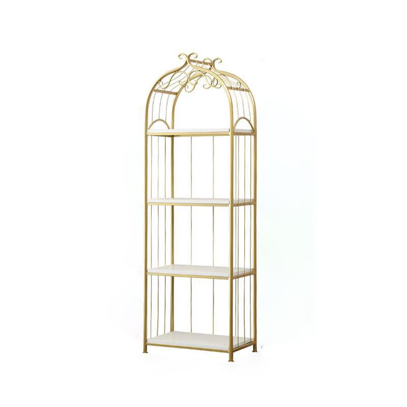Estantería de estantería moderna de oro Etagere Metal Open Bookcase para sala de estar