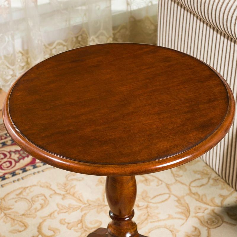 Solid Wood Round End Table Retro Dia 20.08" Sofa Side Accent Table Clearhalo 'Coffee & Accent Tables' 'End & Side Tables' 'end_side_tables' 'furn' 'furn_end_side_tables' 'Furniture' 'Living Room Furniture' 1200x1200_725d773d-7d5a-47b4-8823-f220a3800403