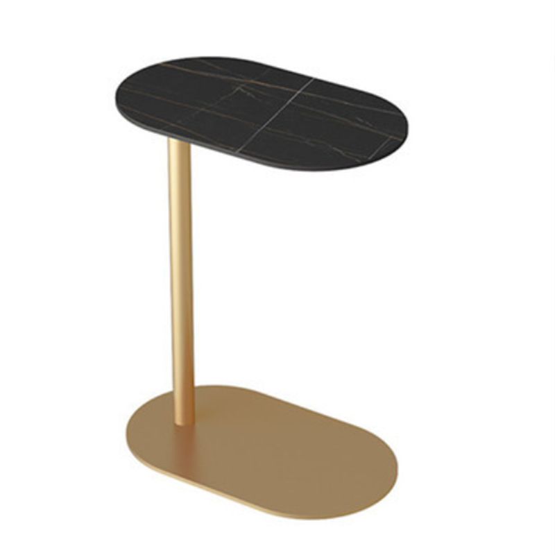 Mid-Century Modern Stone Top Side Table Elliptical Pedestal End Table Clearhalo 'Coffee & Accent Tables' 'End & Side Tables' 'end_side_table' 'Furniture' 'furniture_end_side_table' 'Living Room Furniture' 1200x1200_725de1fd-50db-418e-ac3f-ea187ff5c67a