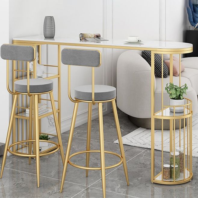 Specialty Stone Top Bar Table with Storage Base Contemporary Pub Table Clearhalo 'Bar Furniture' 'Bar Tables' 'bar_tables' 'furn' 'furn_bar_tables' 'Furniture' 'Kitchen & Dining Furniture' 1200x1200_725f7ad6-c759-4c90-bc5c-a770297b013a