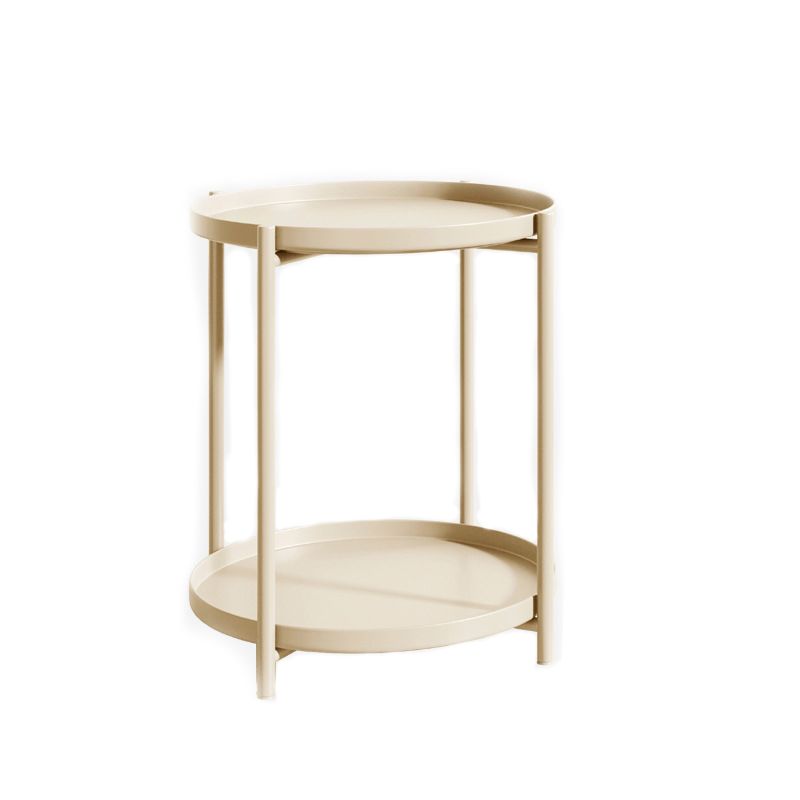 Nordic Round Metal Storage End Table 16.54" x 16.54" x 20.47" Sofa Side Table Clearhalo 'Coffee & Accent Tables' 'End & Side Tables' 'end_side_table' 'Furniture' 'furniture_end_side_table' 'Living Room Furniture' 1200x1200_725fac9d-9396-459d-8424-8f7526e196e3