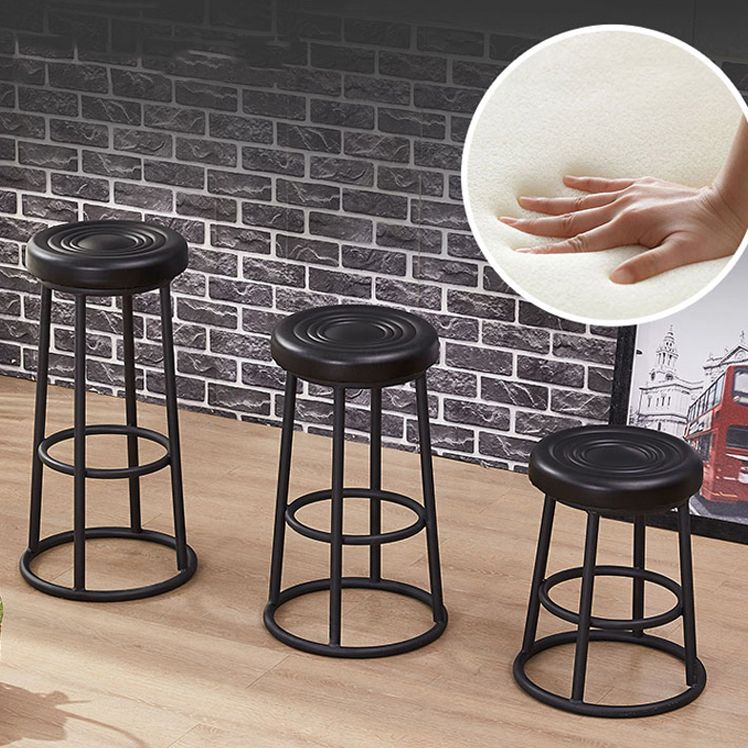 Modern Armless Counter Stool Steel Milk Tea Shop Bar Stool with Leather Cushion and Pedal Clearhalo 'Bar Furniture' 'Bar Stools' 'bar_stools' 'furn' 'furn_bar_stools' 'furniture_bar_stools' 'Kitchen & Dining Furniture' 'kitchen&dining_furn' 'kitchen' 'kitchen_furn' Furniture' 1200x1200_725fc6e8-a816-44c9-b63c-dbdcb48848b3
