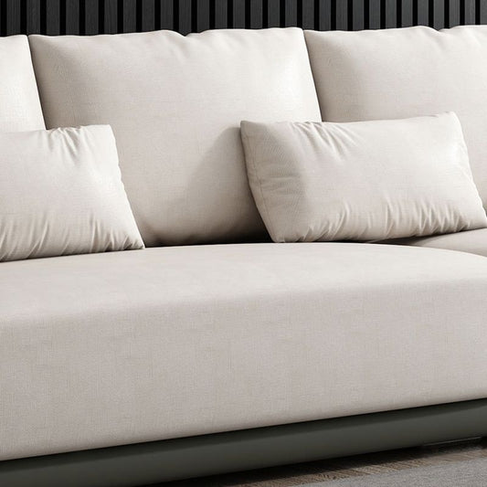 Faux Leather Sofa Sofa 37.40" D x 31.49" H Square Arm Sofa for Living Room Clearhalo 'furn' 'furn_sofas' 'Furniture' 'Living Room Furniture' 'Sofa' 'sofas' 1200x1200_72608866-eb5b-4576-8b48-b301b97d47b5