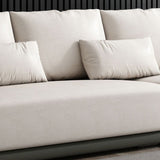 Faux Leather Sofa Sofa 37.40" D x 31.49" H Square Arm Sofa for Living Room Clearhalo 'furn' 'furn_sofas' 'Furniture' 'Living Room Furniture' 'Sofa' 'sofas' 1200x1200_72608866-eb5b-4576-8b48-b301b97d47b5