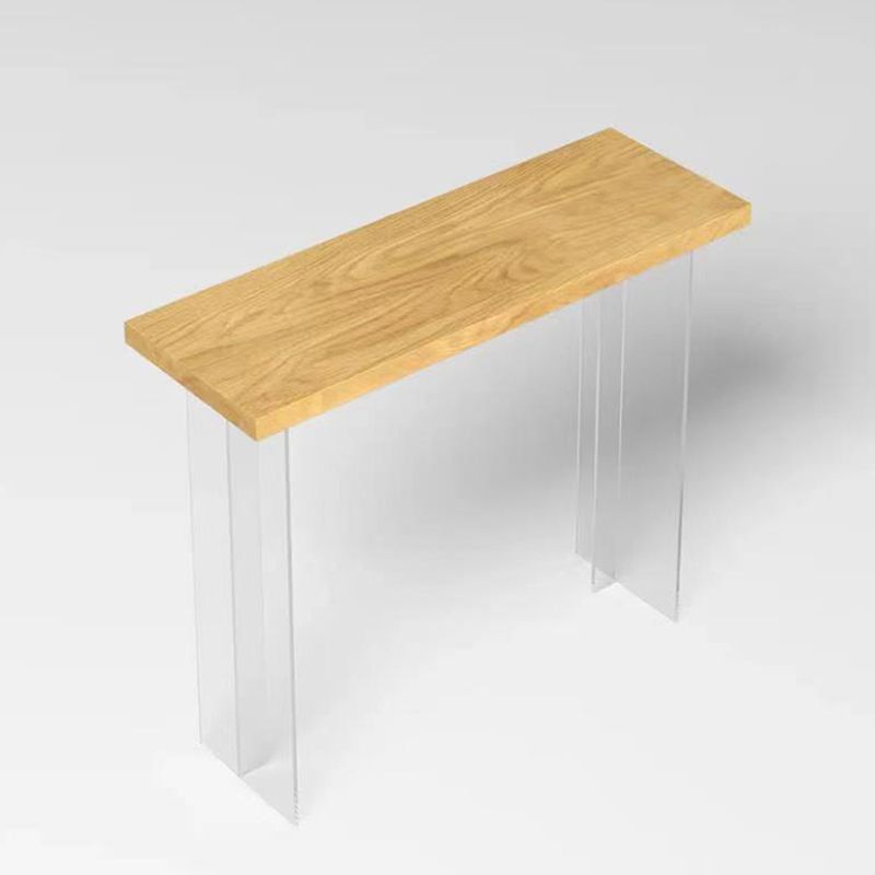 Acrylic Base Pine Solid Wood Bar Table for Kitchen Dining Room Clearhalo 'Bar Furniture' 'Bar Tables' 'bar_tables' 'furn' 'furn_bar_tables' 'Furniture' 'Kitchen & Dining Furniture' 1200x1200_7260fe34-d9ac-45cf-a2bf-250bb7658d6a
