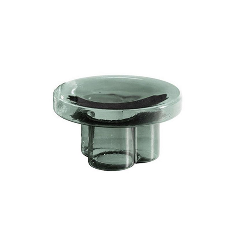 Modern Glass Coffee Table with Round Top and One Foot for Living Room Clearhalo 'Coffee & Accent Tables' 'Coffee Tables' 'coffee_tables' 'furn' 'furn_coffee_tables' 'Furniture' 'Living Room Furniture' 1200x1200_7261cf5b-4ef1-4c18-97ad-b2031eab808d