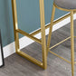 Glam Bar Height Table White Faux Marble Top Bistro Bar Table with Metal Base Clearhalo 'Bar Furniture' 'Bar Tables' 'bar_tables' 'furn' 'furn_bar_tables' 'Furniture' 'Kitchen & Dining Furniture' 1200x1200_7261e992-ecdc-448c-92e7-6b6cef47d981