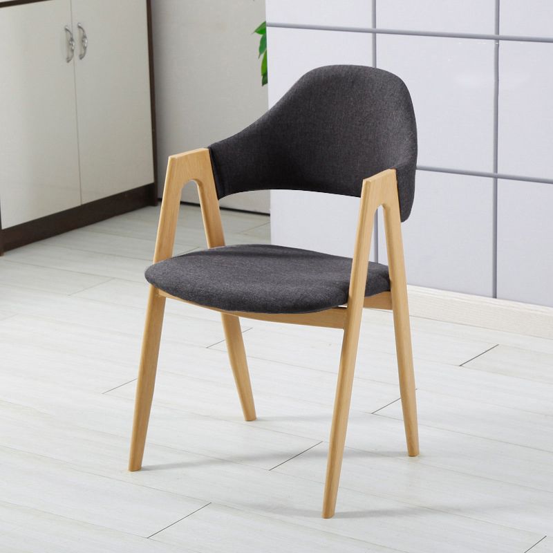 Glam Style Wooden Dining Arm Chair Matte Finish Solid Back Dining Chair for Home Clearhalo ' kitchen&dining_furn' 'Dining Chairs' 'Dining Tables & Seating' 'dining_chair' 'furn' 'furn_dining_chair' 'Furniture' 'furniture_dining_chair' 'Kitchen & Dining Furniture' 'kitchen' 1200x1200_7261f6ab-6fef-4331-86b0-e29fb6ca0706