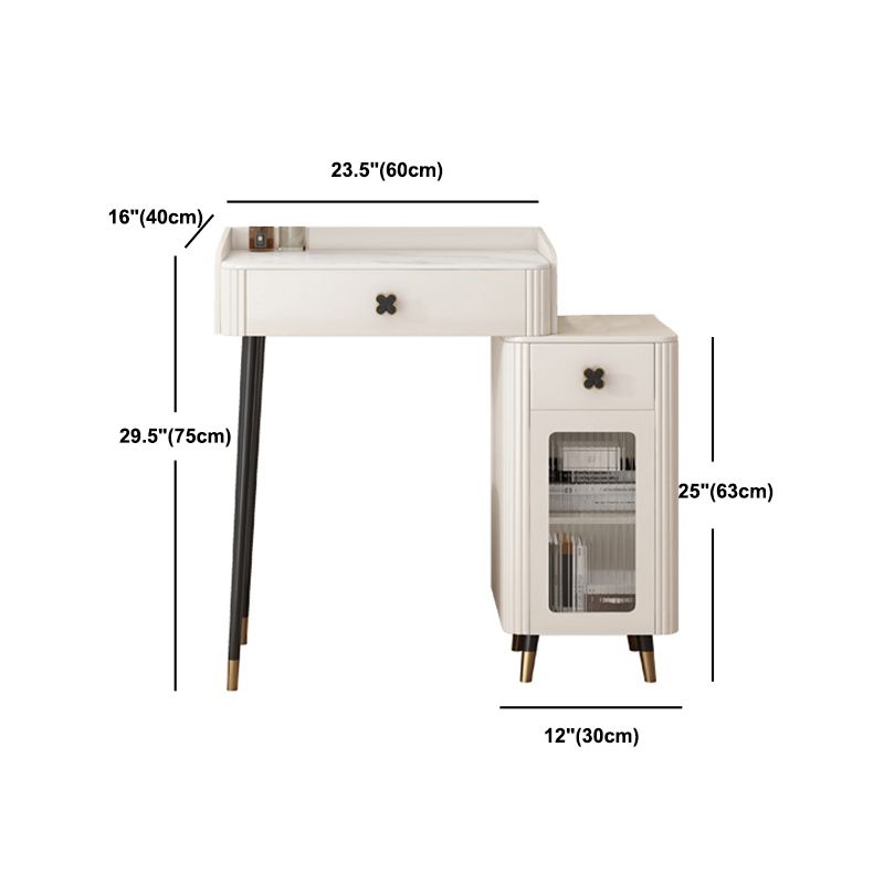 Contemporary Vanity Dressing Table Slate Top Make-up Vanity with Drawer