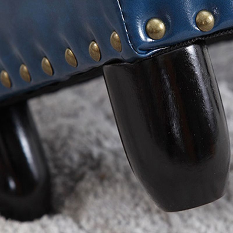 Rectangle moderne Pouf Ottoman Faux Leather Chair Ottoman avec garniture