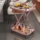 モダンなダイニングルーム準備テーブルローリングオープンシェルフキッチントロリー