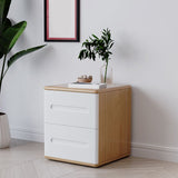 2 Schubladen zeitgenössischer Nachttisch fester Holz Nachttisch, 18,1 "groß