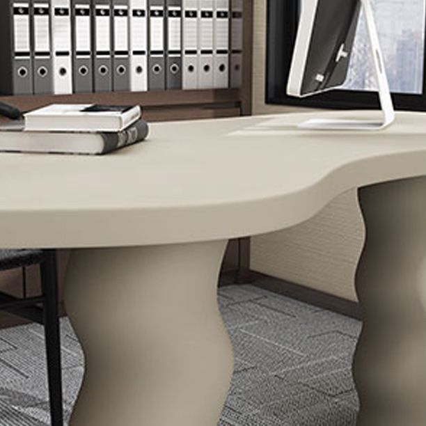 Bourse industriel beige en bois artificiel et en bois massif bureau de bureau Parsons