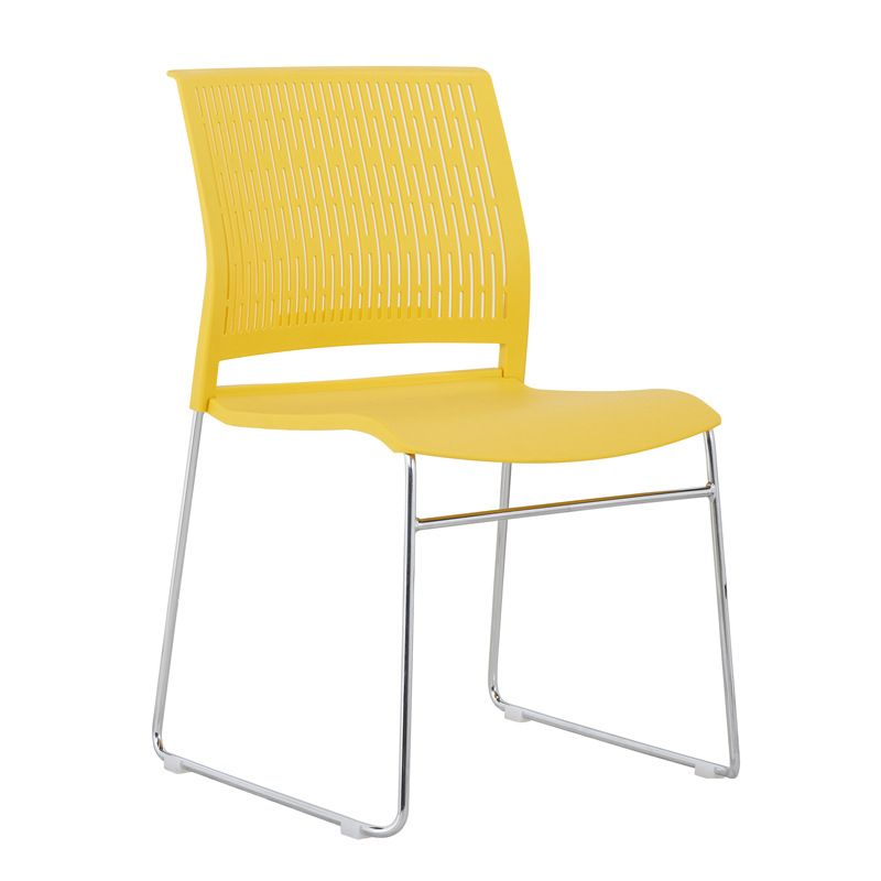 Chaise de bureau en plastique sans bras moderne, chaise de conférence sans roues
