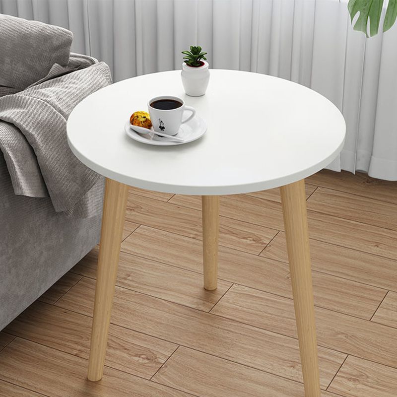 Tavolino da 3 gambe in legno bianco/naturale tavolino rotondo per soggiorno