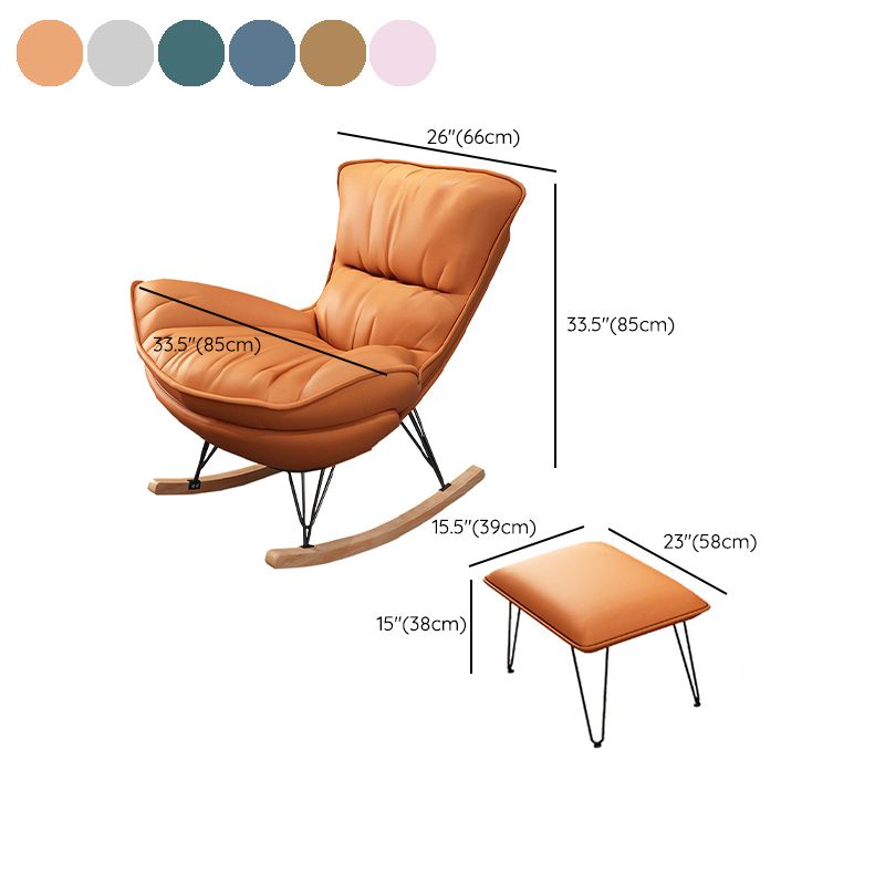 Contemporary Rocker Upholstered Tufted Cushions with Dark legs Glider Clearhalo 'Chairs & Seating' 'furn' 'furn_rocking_chairs' 'Furniture' 'Living Room Furniture' 'Rocking Chairs' 'rocking_chairs' 1200x1200_726b878f-0eb5-4efb-8d95-cdd716def71f