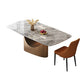 Juego de mesa de comedor gris brillante 1/4/5/7 Piezas Glam Dinette Juego con sillas de cuero