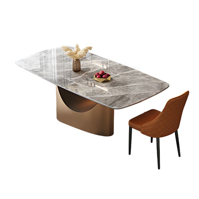 Juego de mesa de comedor gris brillante 1/4/5/7 Piezas Glam Dinette Juego con sillas de cuero