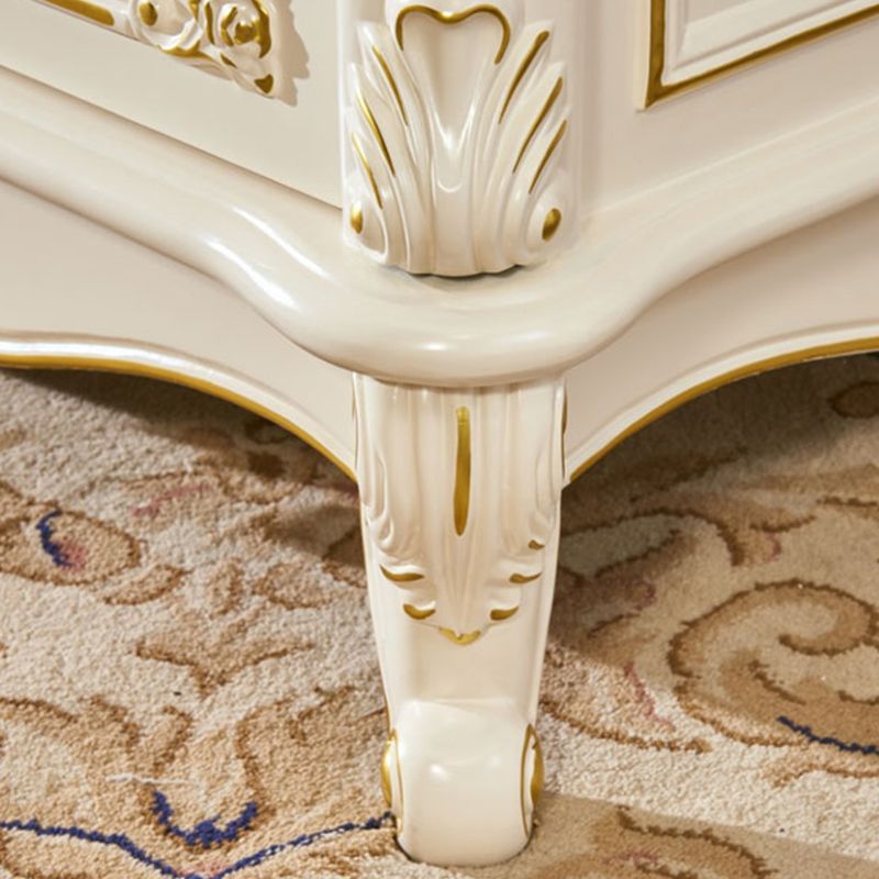 Glamber Marble TV Stand White Open Stalling TV Console con cajones