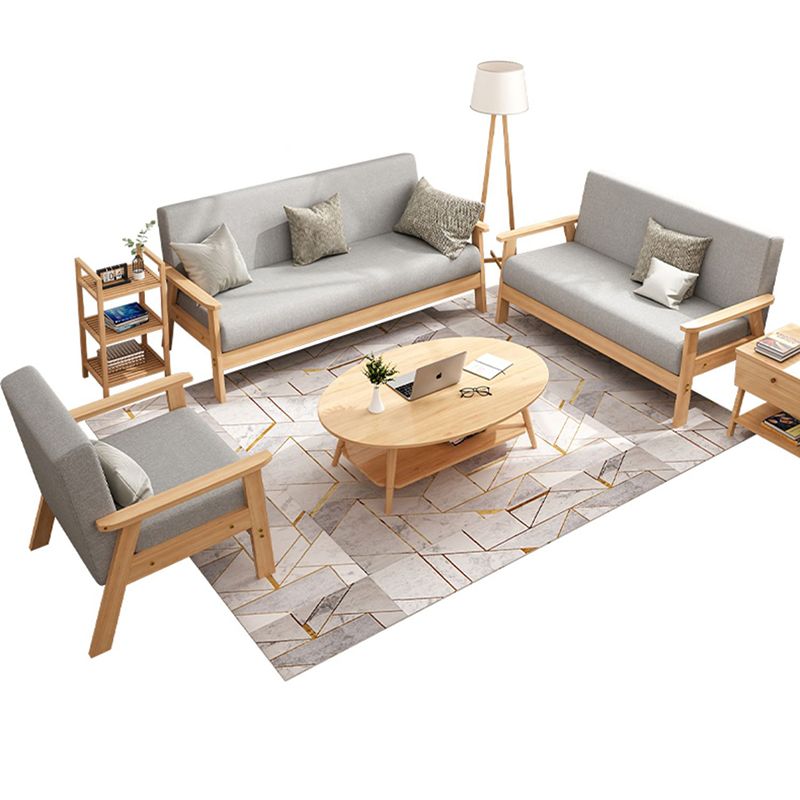 Square Arm Fabric Slipcovered 2/3 Seat Sofa with Wooden Based Clearhalo 'furn' 'furn_sofas' 'Furniture' 'furniture_sofas' 'kitchen' 'kitchen_sofas' 'Living Room Furniture' 'Sofa' 'sofas' 1200x1200_726caa8e-1666-4206-8f2d-04729a92b246