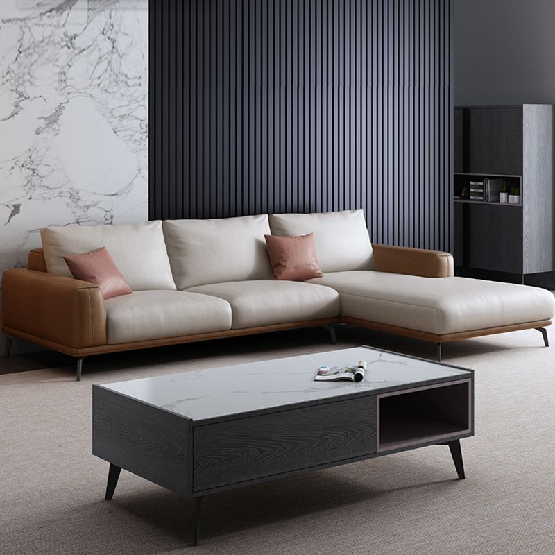 Stain-Resistant Faux Leather Square Arm Sofa/Sectional for Living Room Clearhalo 'furn' 'furn_sectionals' 'Furniture' 'furniture_sectionals' 'kitchen' 'kitchen_sectionals' 'Living Room Furniture' 'Sectionals' 1200x1200_726d4787-f51d-479b-bfb3-6795c7ba0c80