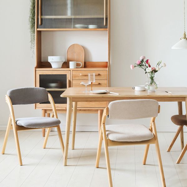 Scandinavian Home Side Chair Upholstered Open Back Wood Folding Dining Room Chair Clearhalo ' kitchen&dining_furn' 'Dining Chairs' 'Dining Tables & Seating' 'dining_chair' 'Furniture' 'furniture_dining_chair' 'Kitchen & Dining Furniture' 'kitchen' 1200x1200_726dc7c8-9148-402a-9403-70c2914d7e59