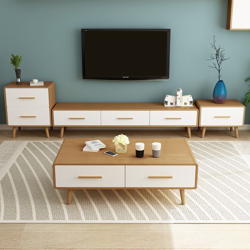 Contemporary Wood TV Stand Console Enclosed Storage TV Media Stand for Living Room Clearhalo 'furn' 'furn_tv_stands_entertainment_centers' 'Furniture' 'Living Room Furniture' 'TV Stands & Entertainment Centers' 'TV Stands & Media Storage Furniture' 'tv_stands_entertainment_centers' 1200x1200_726fb2fc-ec90-427f-b321-86086b3cd338