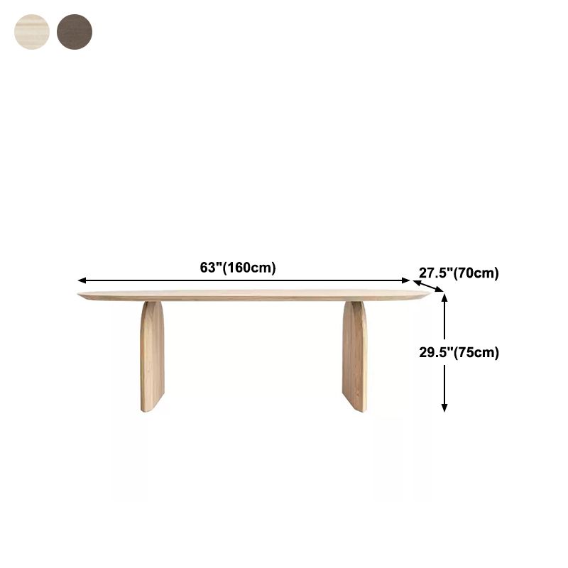 Modern Solid Wood Table for Restaurant Oval Table with Double Pedestal Clearhalo 'Dining Tables & Seating' 'Dining Tables' 'dining_table' 'furn' 'furn_dining_table' 'Furniture' 'furniture_dining_table' 'Kitchen & Dining Furniture' 'kitchen' 'kitchen_dining_table' 1200x1200_72712ca8-4cc1-4f6c-b0c4-d6052ede34fe