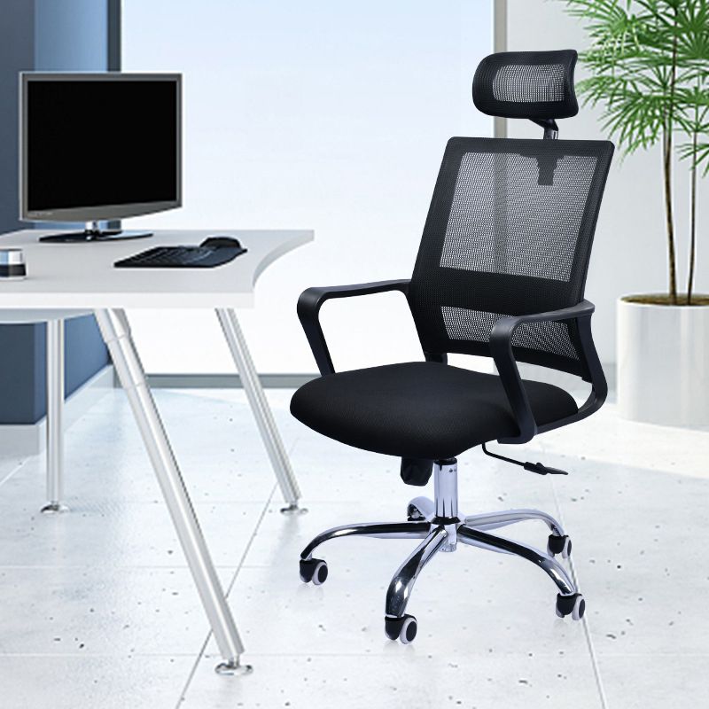 Contemporary Office Chair Fixed Arms Lumbar Support Conference Chair Clearhalo 'furn' 'furn_office_chair' 'Furniture' 'Office Chairs' 'Office Furniture' 'office_chair' 1200x1200_72733906-1581-406f-9db7-47d691540e10