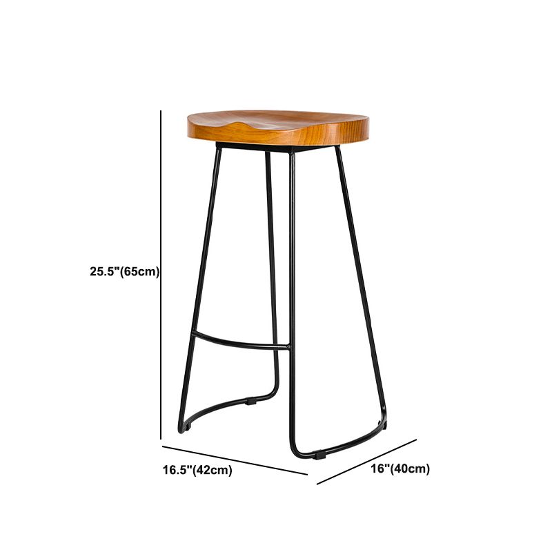 Industrial Backless Counter Stool Natural Wood Counter & Bar Stool for Coffee Shop Clearhalo 'Bar Furniture' 'Bar Stools' 'bar_stools' 'furn' 'furn_bar_stools' 'Furniture' 'Kitchen & Dining Furniture' 1200x1200_727406ad-ed37-4fc8-99c3-5bac52640198