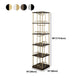Glam Open Etagere Bookshelf Iron Frame Rubber Wood Shelf Bookshelf Clearhalo 'Bookcases' 'furn' 'furn_bookcases' 'Furniture' 'furniture_bookcases' 'kitchen' 'kitchen_bookcases' 'Living Room Furniture' 'Office Furniture' 1200x1200_7274eb3c-6633-41c0-a381-d20a0add6e5b