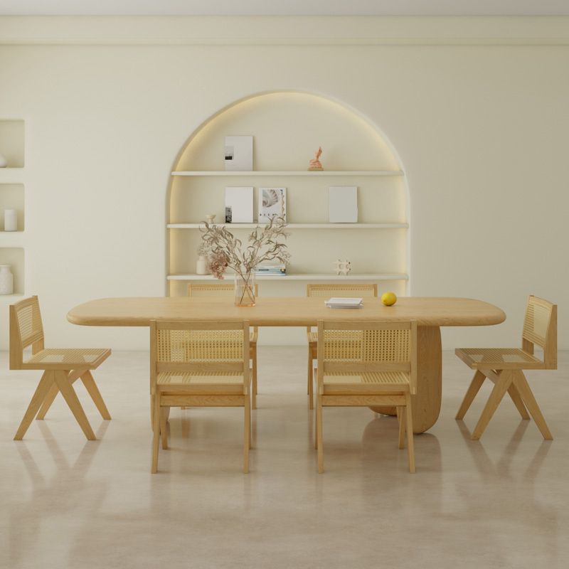 Traditional Dining Set 1/5/7 Pcs Rectangle Solid Wood Dining Table with Armless Chairs Clearhalo 'Dining Room Sets' 'Dining Tables & Seating' 'dining_room_set' 'furn' 'furn_dining_room_set' 'Furniture' 'Kitchen & Dining Furniture' 1200x1200_7274fa12-74b2-4a10-95b2-82faabf96b66