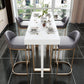 Modern Bar Table 42-inch Height White Artificial Marble Top and Metal Base Bistro Table Clearhalo 'Bar Furniture' 'Bar Tables' 'bar_tables' 'furn' 'furn_bar_tables' 'Furniture' 'furniture_bar_tables' 'Kitchen & Dining Furniture' 1200x1200_72753235-9b66-4ac1-8684-cd04e42b4995