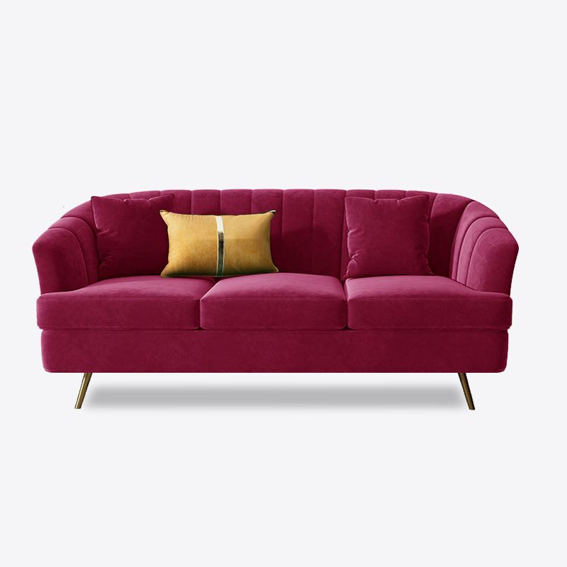 Sofá de almohada cosida con brazos inclinados para tres personas 31.5 "altura