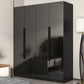 Gabinete de almacenamiento negro de vidrio para el hogar gabinete interior contemporáneo con puerta con bisagras