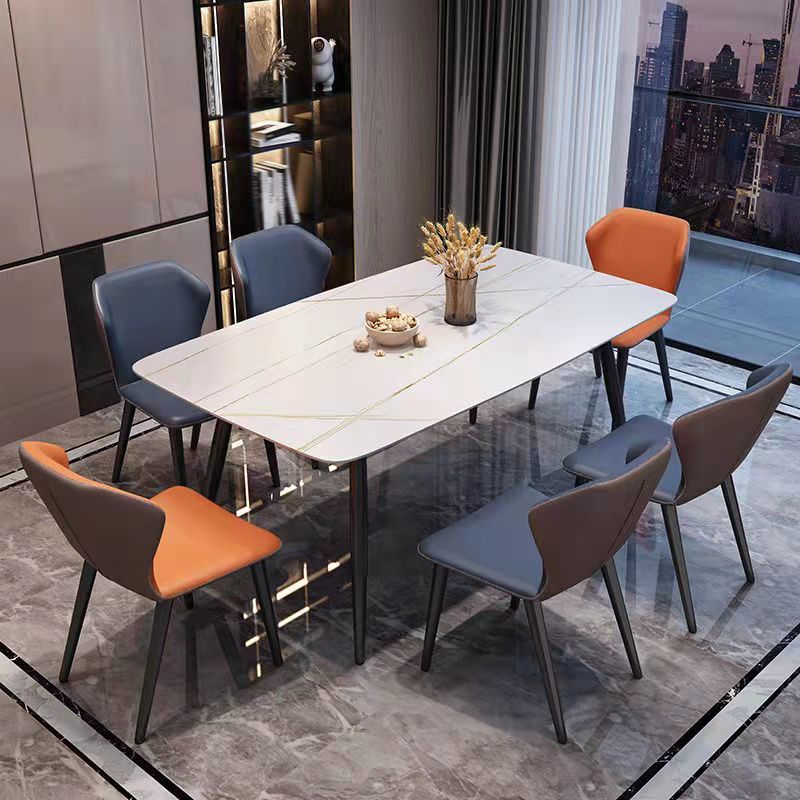 Rechteckstein Industrie -Tisch Standardhöhe Esstisch mit 4 Beinen