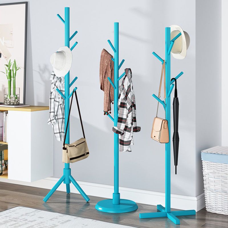 Moderne jas hangers vrijstaand houten rek met jashaken