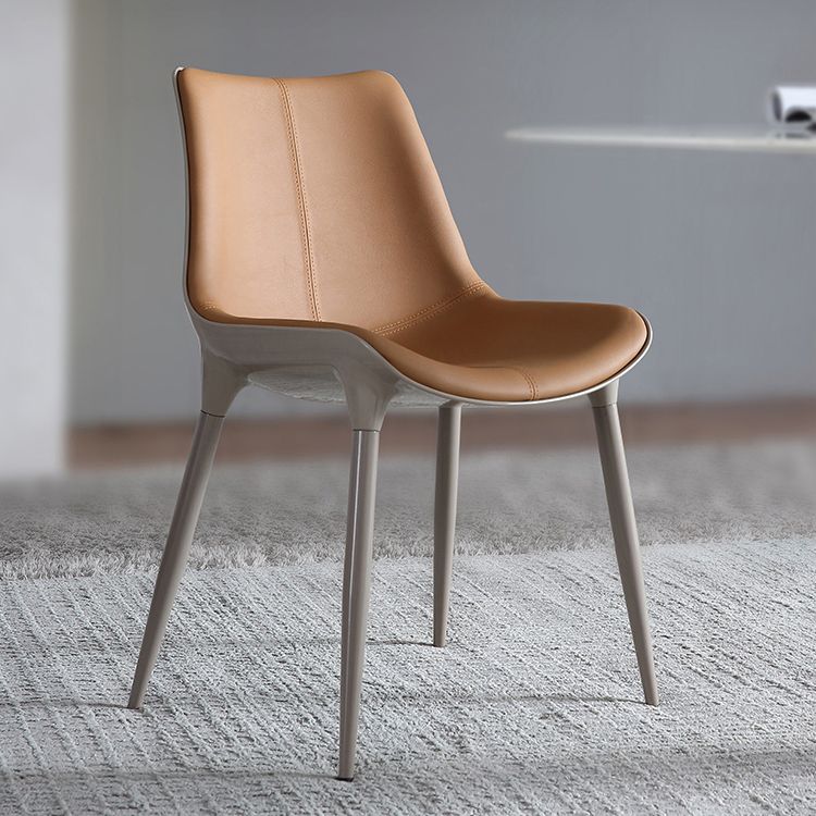 Contemporary Indoor Faux Leather Armless Upholstered Parsons Dining Chair Clearhalo 'Dining Chairs' 'Dining Tables & Seating' 'dining_chair' 'furn' 'furn_dining_chair' 'Furniture' 'Kitchen & Dining Furniture' 1200x1200_7278ca3d-750c-41a1-ada6-86e66130bca9