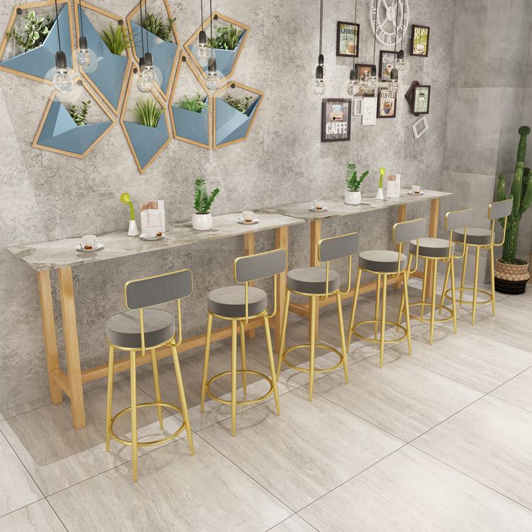 Modern Marble Counter Table with Rectangle Table Top Natural Trestle Table - 42" H Clearhalo 'Bar Furniture' 'Bar Tables' 'bar_tables' 'furn' 'furn_bar_tables' 'Furniture' 'furniture_bar_tables' 'Kitchen & Dining Furniture' 1200x1200_72790c35-aa11-484a-8b54-b540749ed8dc