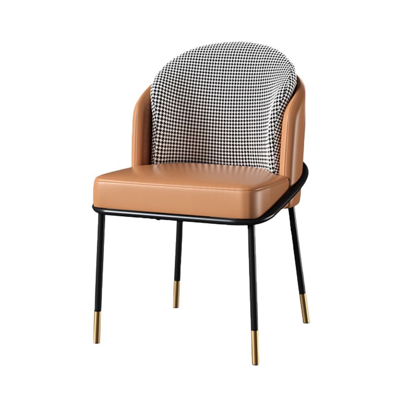 Glam Metal Dining Room Chairs Upholstered Armless Dining Chairs for Restaurant Use Clearhalo ' kitchen&dining_furn' 'Dining Chairs' 'Dining Tables & Seating' 'dining_chair' 'furn' 'furn_dining_chair' 'Furniture' 'furniture_dining_chair' 'Kitchen & Dining Furniture' 'kitchen' 1200x1200_727a1587-ca68-46f4-a44c-1023dcb763b5